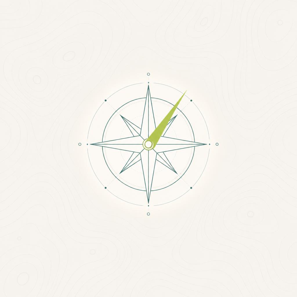 Illustration of a compass rose representing Compass, the built-in AI thought partner